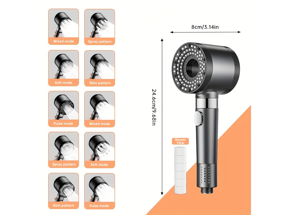 Cabina De Ducha Con Cabezal De Ducha De Alta Presión, Ducha De Mano Y Potente Chorro, 10 Configuraciones De Ducha, Limpieza Profunda.
