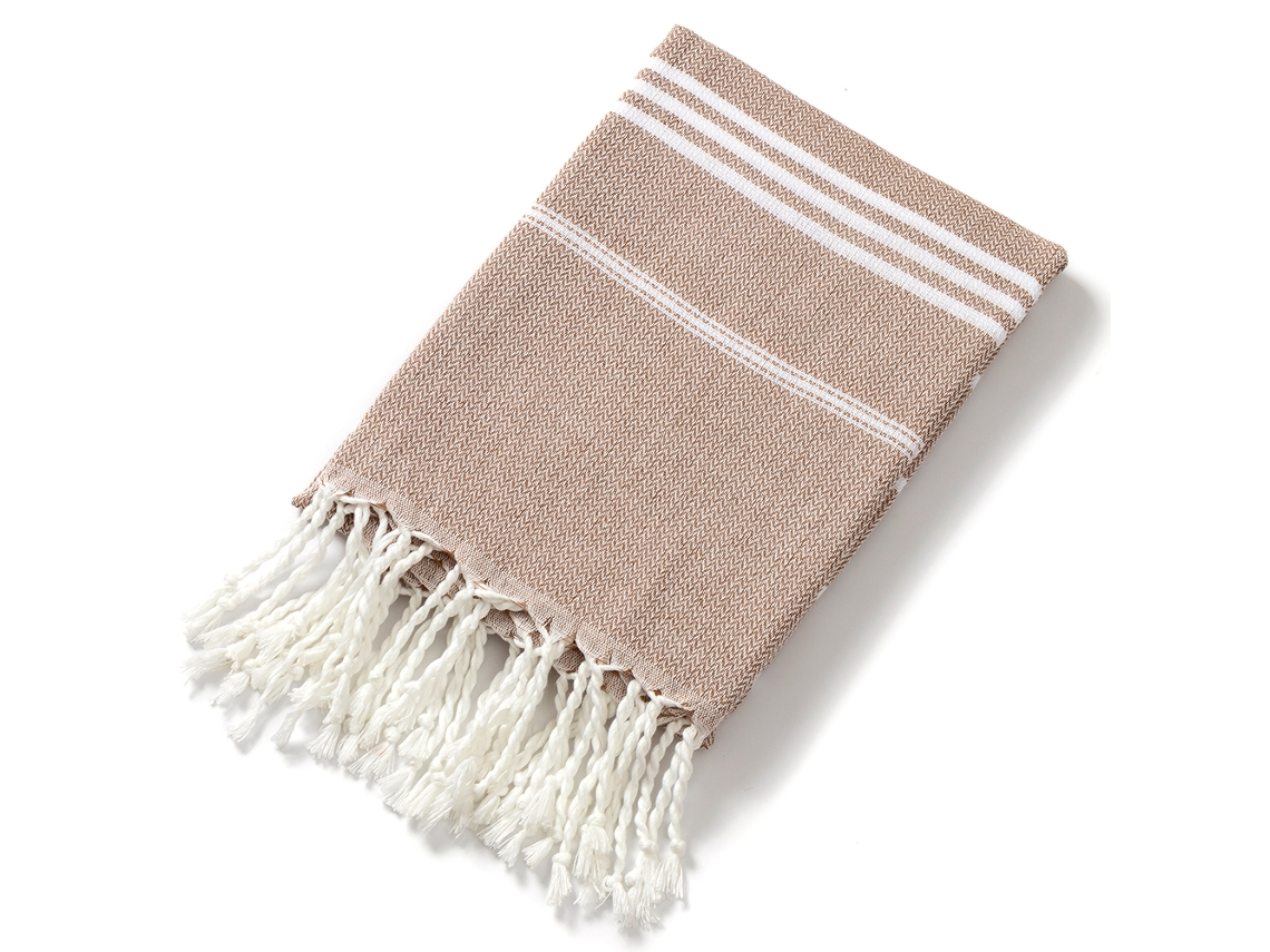 Toallas De Baño Con Borlas De Terciopelo Turco Natural Absorbente Con Temática Navideña (marrón), Juego De 3 Piezas