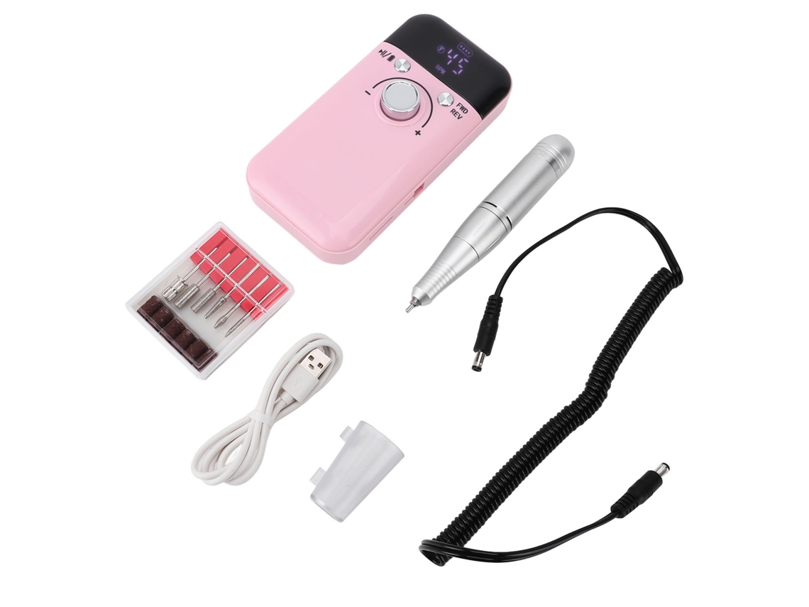 Lijadora eléctrica portátil recargable Rebe - 45000 rpm - Herramienta profesional para salones de belleza y uso doméstico