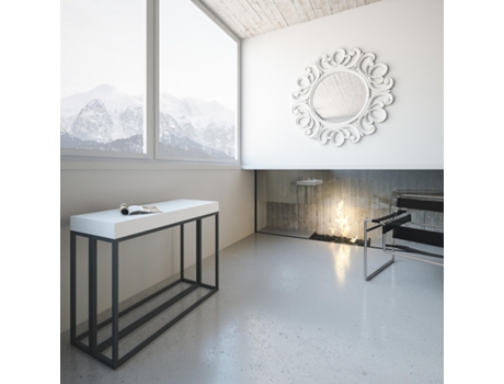 Consolas Epoca Small Premium Extensible hasta 196 cm ITAMOBY (90 x 40 x 77 cm - Paneles de Melamina - Fresno Blanco)