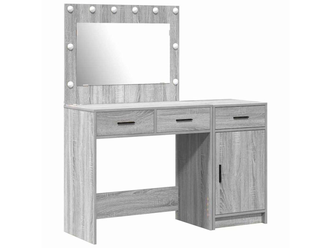 Mesa De Tocador | Mesa De Vestidor 2 Uds Gris 40 X 41 X 75 Cm Madera Contrachapada