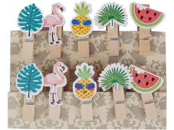 Clips Madera Fotos Diseño Flamencos Frutas Juego 30 Decorativos Soportes Multifuncionales Collage Decoración