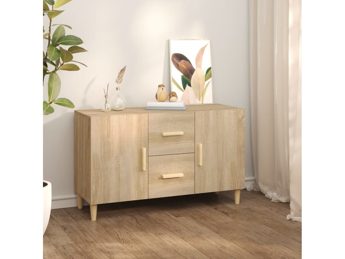 Aparador De Madera De Ingeniería Roble Sonoma 100x36x60 Cm