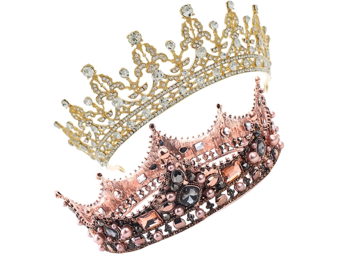 De 2 Tiaras Decorativas Para Casamento, Tiara Pequena Com Strass Para Meninas E Mulheres, Coroa De Casamento