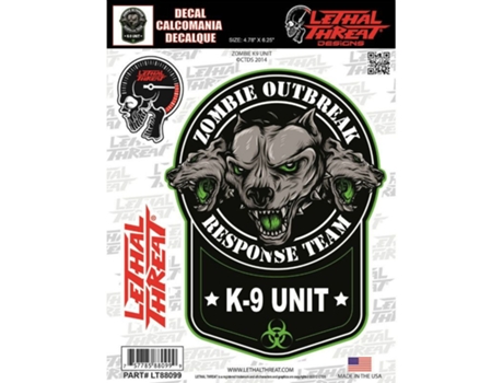Pegatinas para motos LETHAL THREAT Zombie K9 Unit