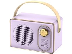 Altavoz Bluetooth, Reproductor De Música Retro, Sonido Estéreo, Mini Portátil De Viaje, Color Morado.