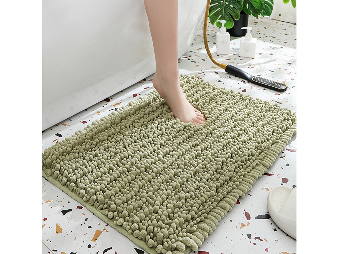 Alfombra De Baño 40 X 60 Cm, Alfombra De Chenilla Antideslizante, Suave Y Absorbente, De Microfibra, Lavable En Máquina - Gris