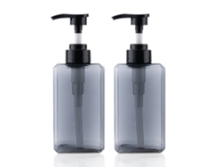 Botella de silicona para loción, champú, gel de ducha y lavavajillas, color gris.