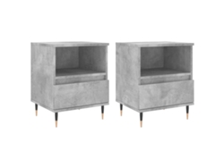 Maison Exclusive - Mesitas Noche 2 Uds Madera Ingeniería Gris Hormigón 40x35x50 Cm