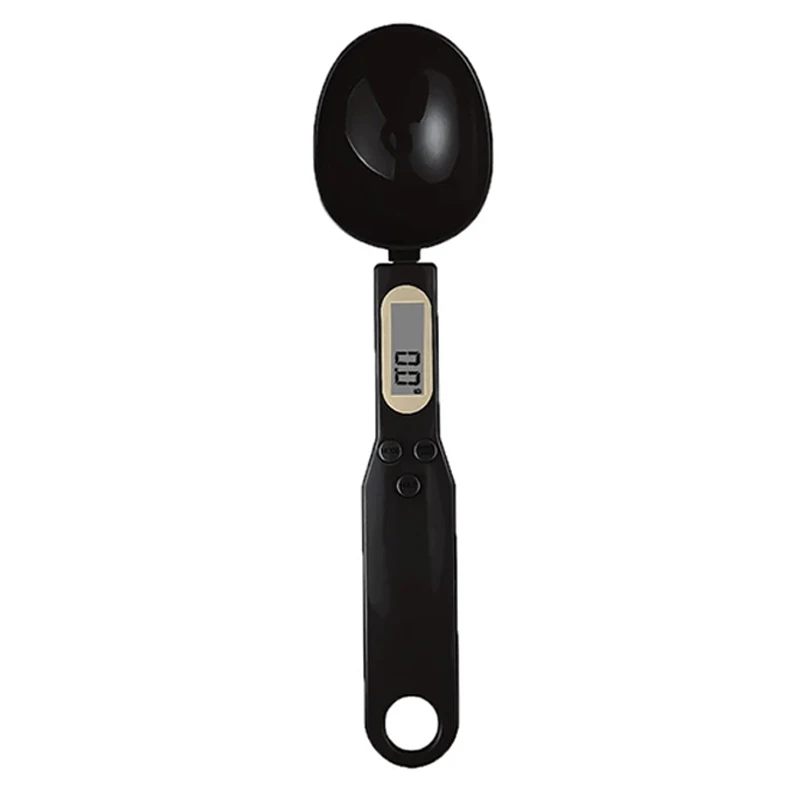 Báscula De Cocina (negra, 500 G) Con Pantalla Lcd Digital Para Medir Harina Y Cuchara Digital.