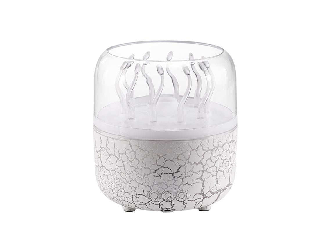 Difusor de aroma con forma de medusa, humidificador USB giratorio con luz ambiental de colores. Mdug (blanco)