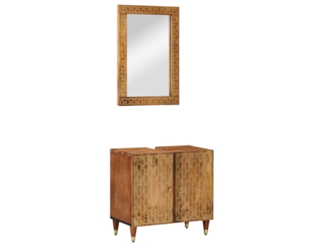 Conjunto 2 de muebles de baño VIDAXL madera maciza de mango