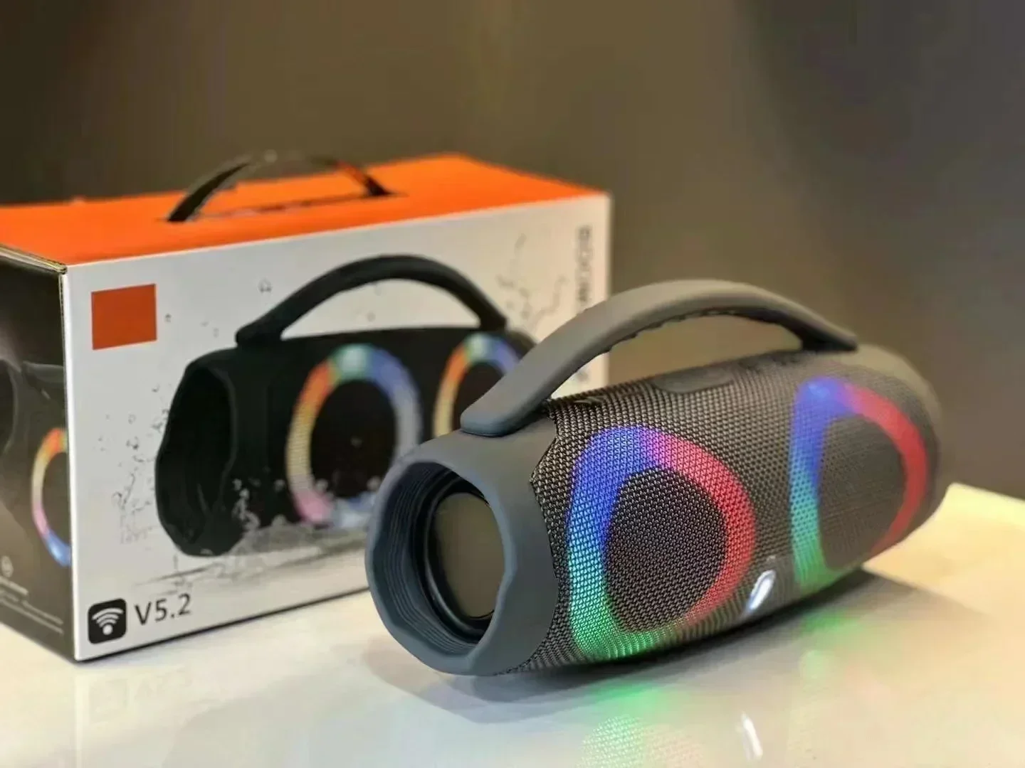 (gris) Altavoz Bluetooth Portátil Impermeable De 100 W Con Iluminación Rgb De Color Y Subwoofer Estéreo Inalámbrico