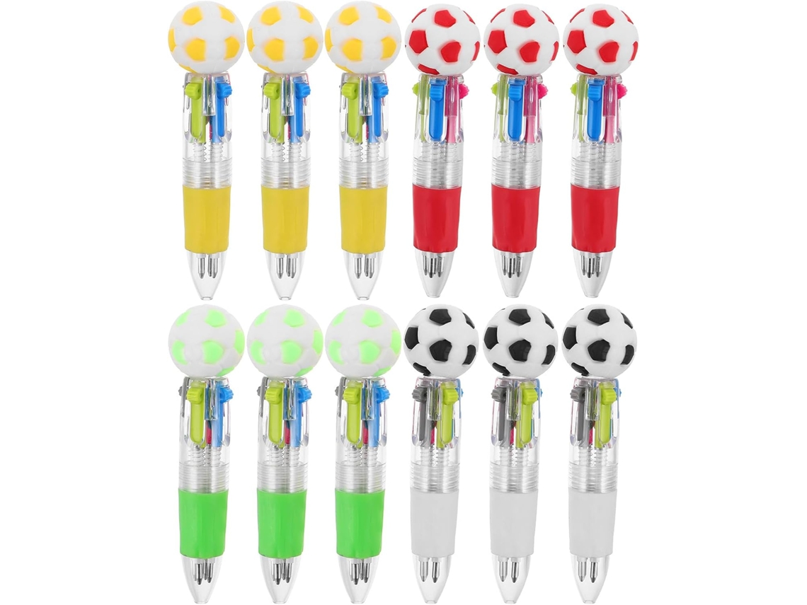 Juego De 12 Bolígrafos Deportivos Retráctiles 4 En 1 En Diferentes Colores - Bolígrafos De Regalo