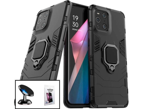Carcasa, Protector y Soporte Oppo Find X3 Phonecare Military Defender Negro