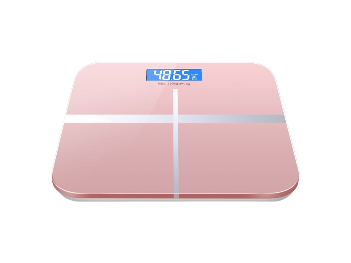 Báscula Corporal Inteligente Con Led, Recargable Por Usb, Indicador De Temperatura (modelo Con Batería Rosa)