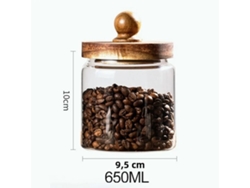 (650 Ml) Contenedor De Café Con Aire Acondicionado, Botella Hermética Para Alimentos, Frasco De Vidrio Para Almacenar Granos Con Tapa