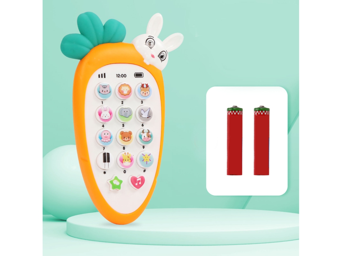 2026-juguete Teléfono Infantil Con Música Luz Patrón Animal Cartel Animado Educativo Para Bebés 0-3 Años Naranja