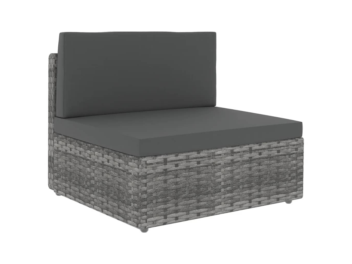 Maison Exclusive - Juego Muebles De Jardín 7 Pzas Y Cojines Ratán Sintético Gris