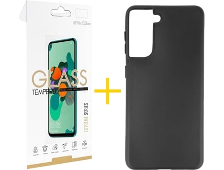 Kit Funda + Protector de Pantalla Samsung Galaxy S21 5G SKYHE Liso (Negro)