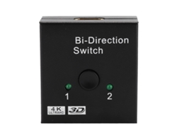 Conmutador Hdmi Bidireccional, Divisor De Señal De 2 Vías, Distribuidor De Alta Definición, Negro.