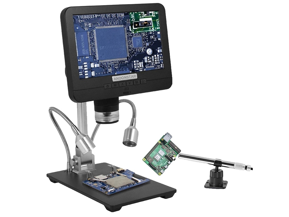 Microscopio digital, pantalla LCD de 7 pulgadas, sensor de imagen de 2 MP, AD206S, 100X OEM