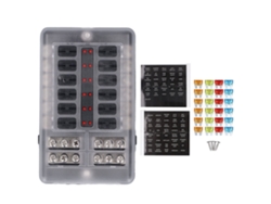 Bloque De Fusibles Marino De 12 Vías 12v/24v Con Indicador Led, Cubierta Impermeable Para Coche/camión