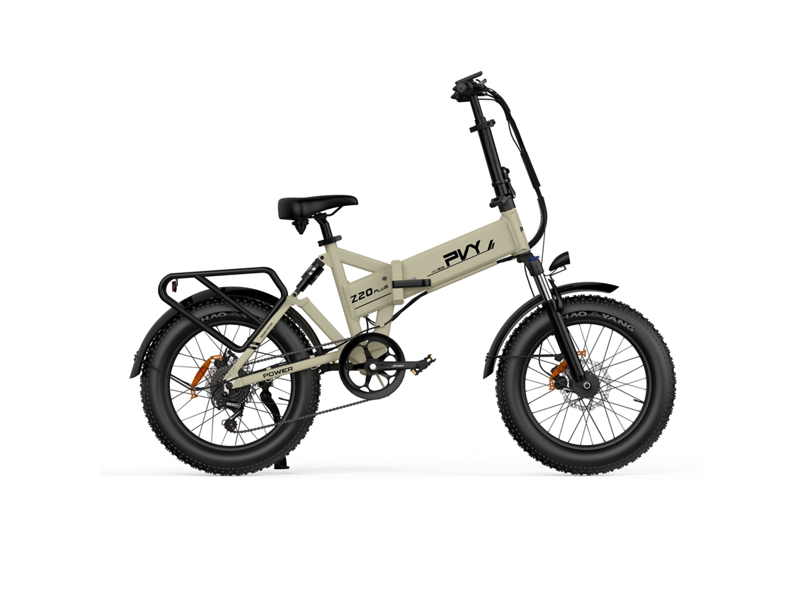 Bicicleta Eléctrica PVY Z20 Plus 1000 Potencia 250W Batería 48V16.5Ah Autonomía 120Km Frenos de Disco Hidráulicos Beige