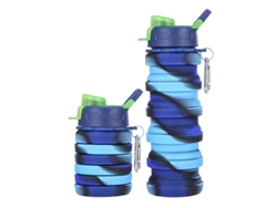 2026-45019-botella De Agua Plegable De Silicona Linjou, 500ml, Resistente A Fugas, Para Actividades Al Aire Libre Y Viajes, Azul