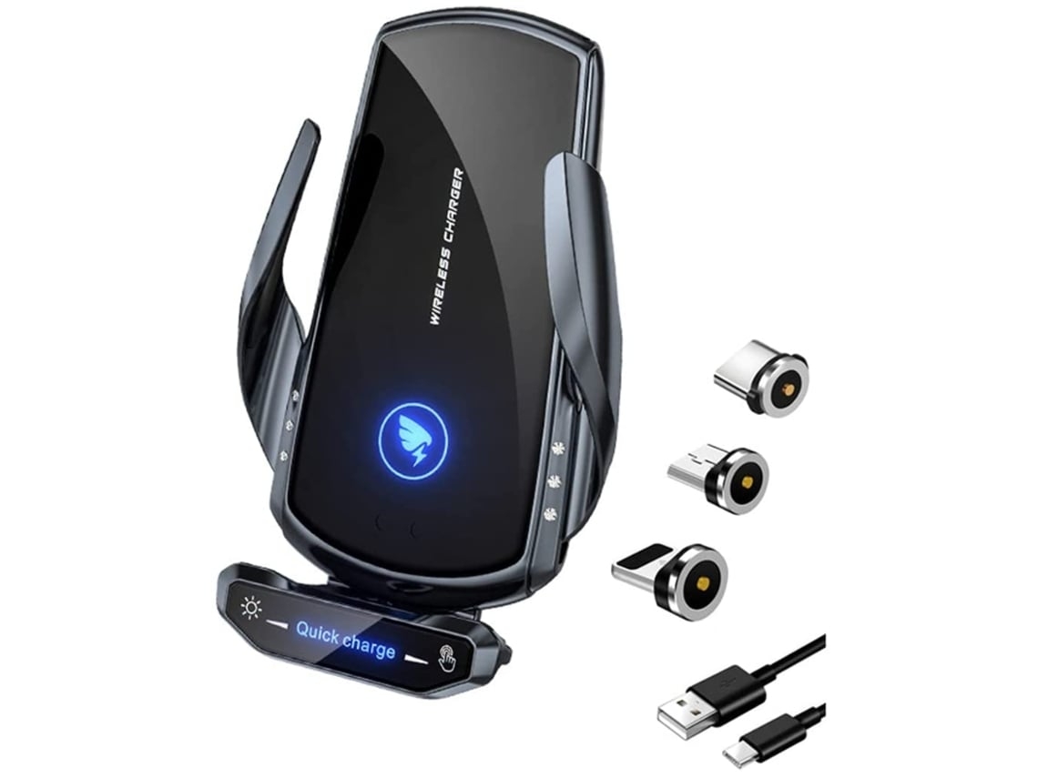 Cargador Wireless Car Phone Holder Upgraded Qi Fast YIZHOOD Negro