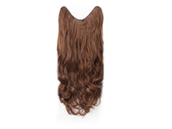 Pieza De Extensión De Pelo Sintético Rizado Marrón Claro 45cm Universal Para Mujer