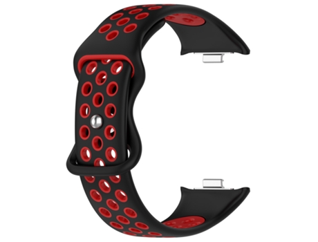Pulseira de relógio de silicone para Redimi Watch 4 Xiaomi Mi Band 8 Pro NegroRojo