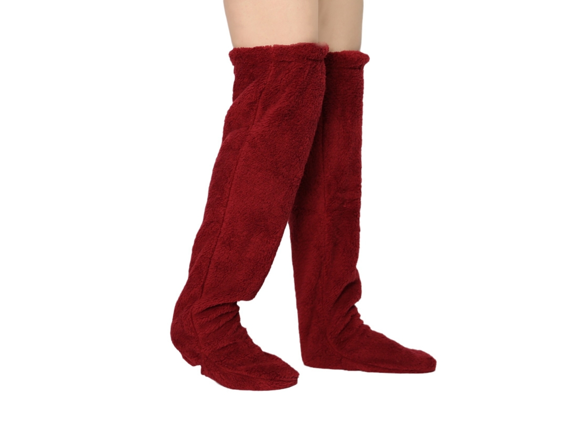 Calcetines Por Encima De La Rodilla, Calcetines Altos Cálidos De Invierno, Calentadores De Piernas Cálidos (claret) Cuich