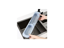 Canasta De Escurrido Para Fregadero Ajustable, Estante Telescópico Con Porta Esponjas Y Jabón, Organizador De Cocina Sin Taladrar