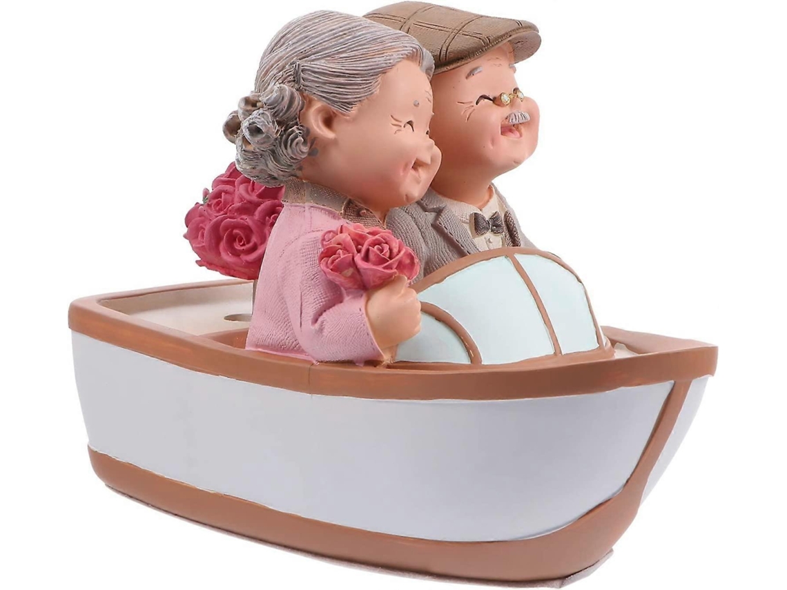 Omni-estatua De Resina Pareja Mayor Feliz Miniatura Decoración Hogar Regalo Día San Valentín Boda Jardín Oficina