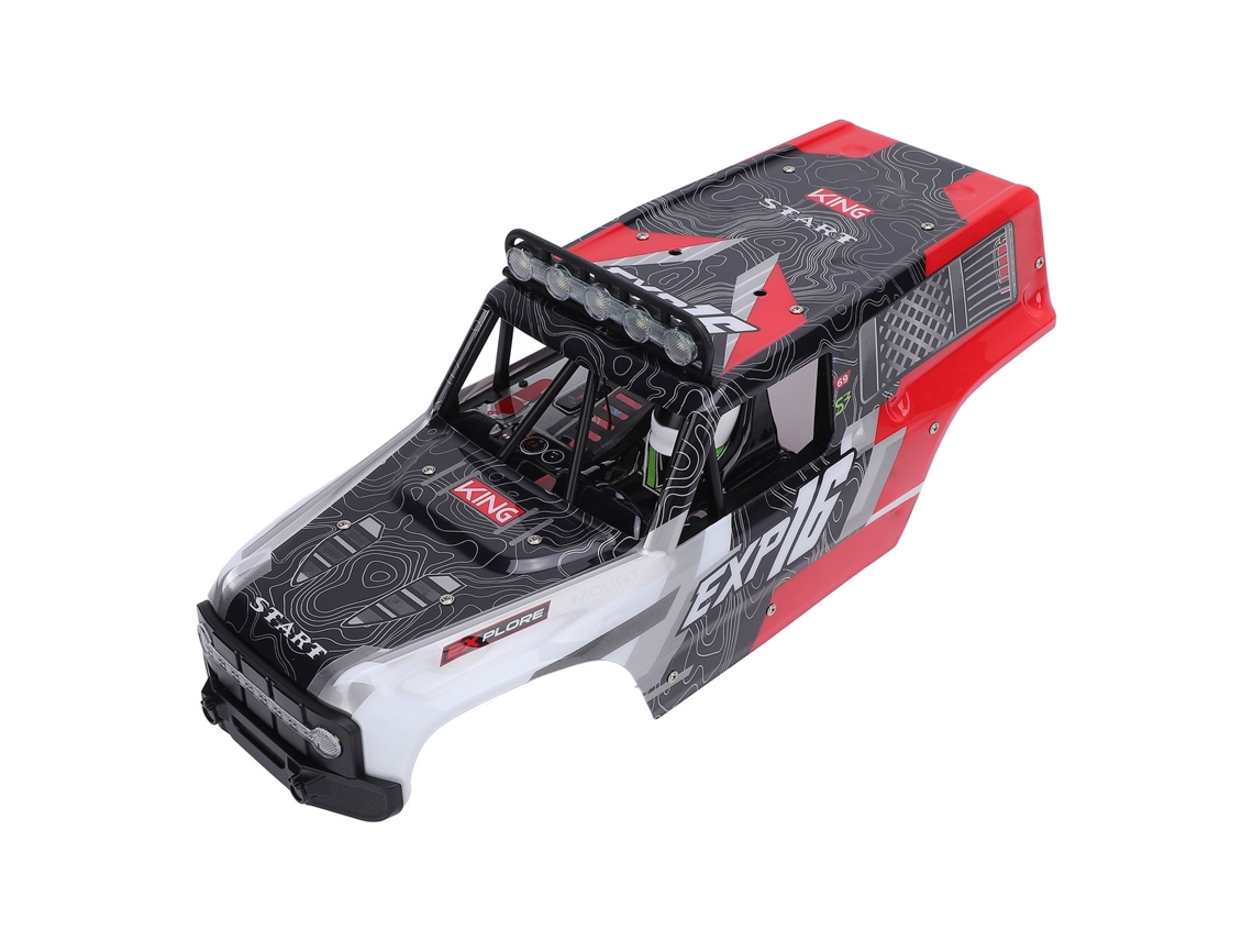 Funda Para Coche Teledirigido Rc, Resistente A Impactos, Ligera, De Goma Roja, Para Wltoys 124006-3016
