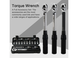 Juego De Llave De Torque Ajustable 1/4 Pulgada 2-20nm 18pcs Con Bits Y Caja De Almacenamiento Para Reparación Hogar Bicicleta Coche