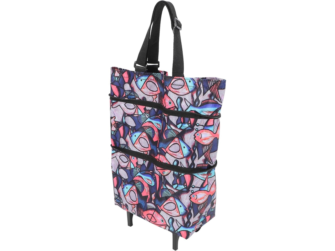 Carrito De La Compra Plegable Con Ruedas, Bolsa Transporte Tejido Pp, Rodante Para Compras Y Viajes.