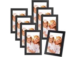 Marcos de fotos de 10 x 15 cm, juego de 8 piezas, marcos cuadrados modernos de MDF, para el hogar y la oficina, ergonómicos, para uso diario STELASPLEN