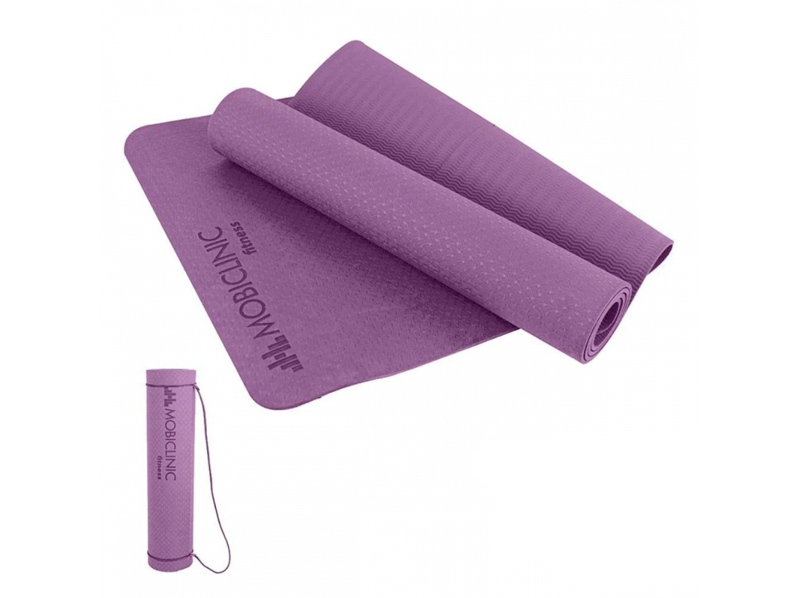 Esterilla de Yoga Profesional MOBICLINIC Flexible Antideslizante EY-01 Lavable Ecológico TPE Morado (181x61x0,6 cm)