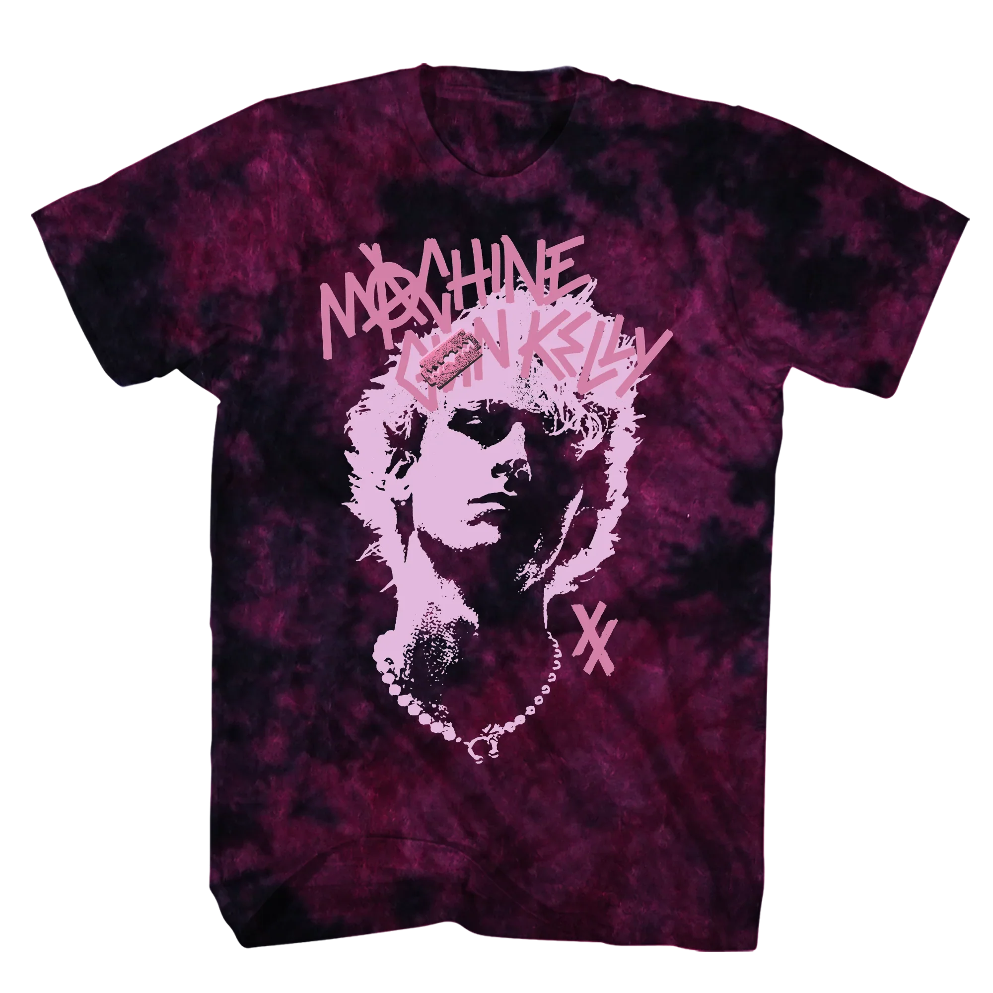 Machine Gun Kelly Photo Crystal Wash T-shirt Unisex Rockinstone Size:l