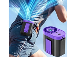 Ventilador Portátil De Cinturón Henten Home - Tres Velocidades, Incluye Linterna Morada