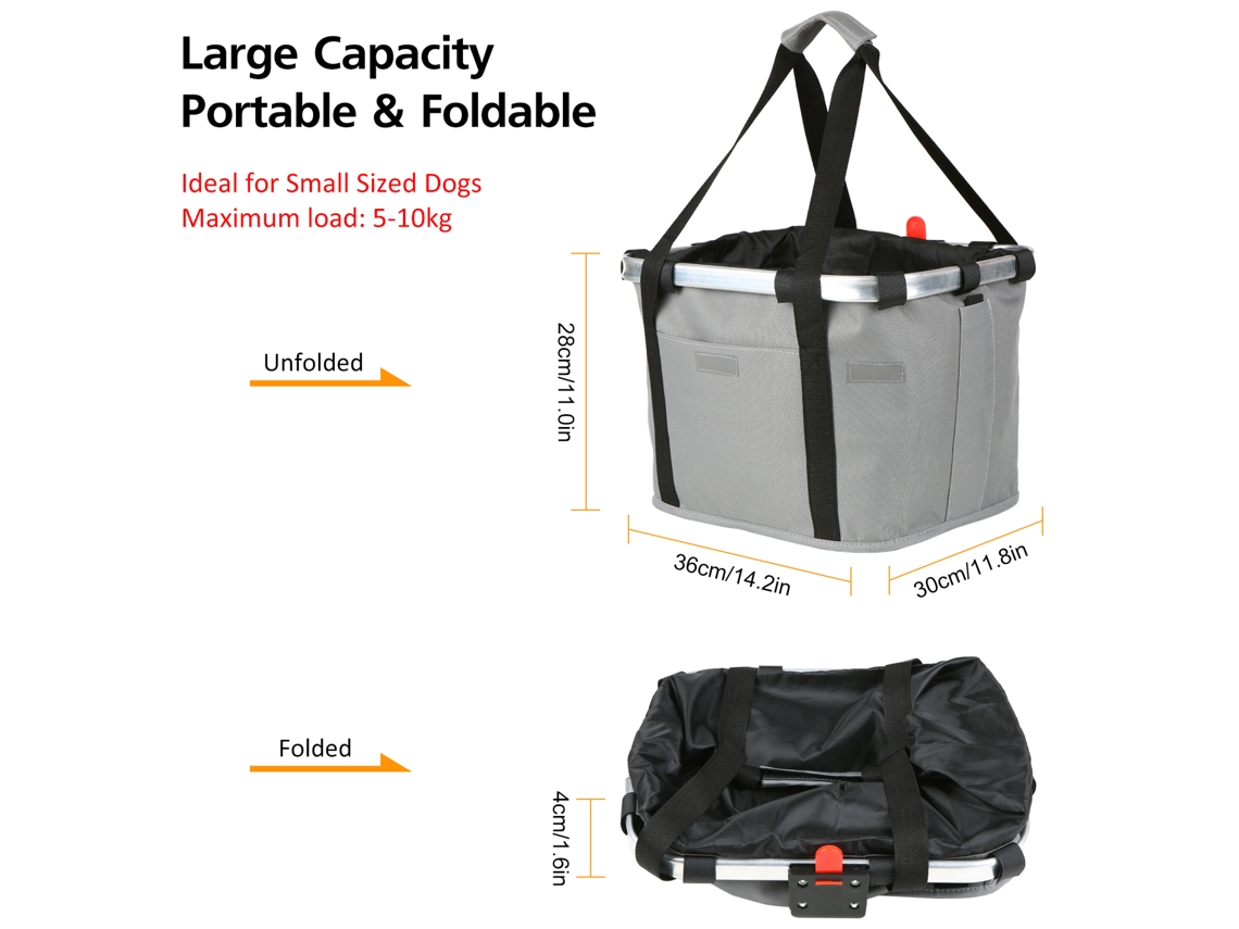 Cesta Plegable Para Bicicleta Portamascotas Imprimida Con Flores, Desmontable, Delantera Para Manillar De Bicicleta