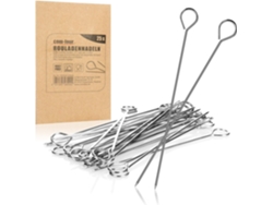 Juego de 25 brochetas de acero inoxidable para carne (15 cm, 25 unidades)