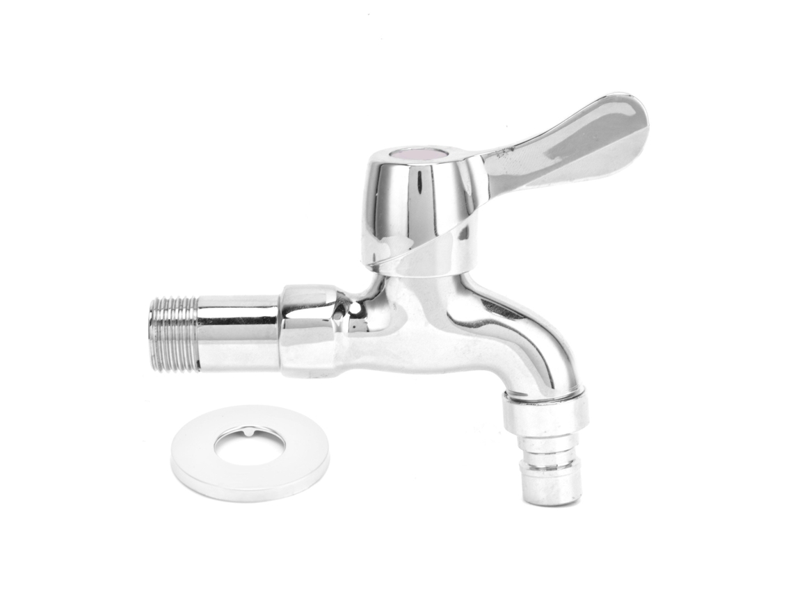 Grifo De Acero Inoxidable Con Rosca Macho G1/2, Caño Único, Para Lavadora Doméstica Y Baño.
