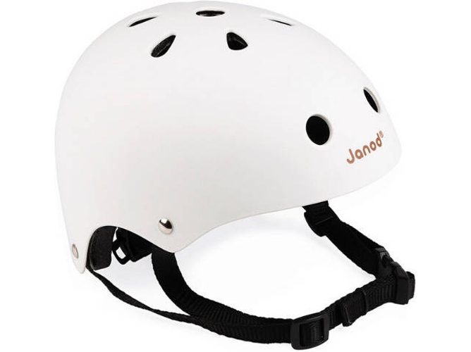 Janod J03277 Casco blanco personalizable talla s ajustable de 47 54 cm con 11 orificios ventilación y bicicleta natural equilibrio bikloon niños 3 36