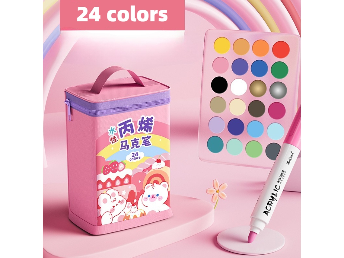 Bolígrafo de tinta acrílica para arte infantil, bolígrafo de dibujo DIY, 24 colores Digitallab (conejo)