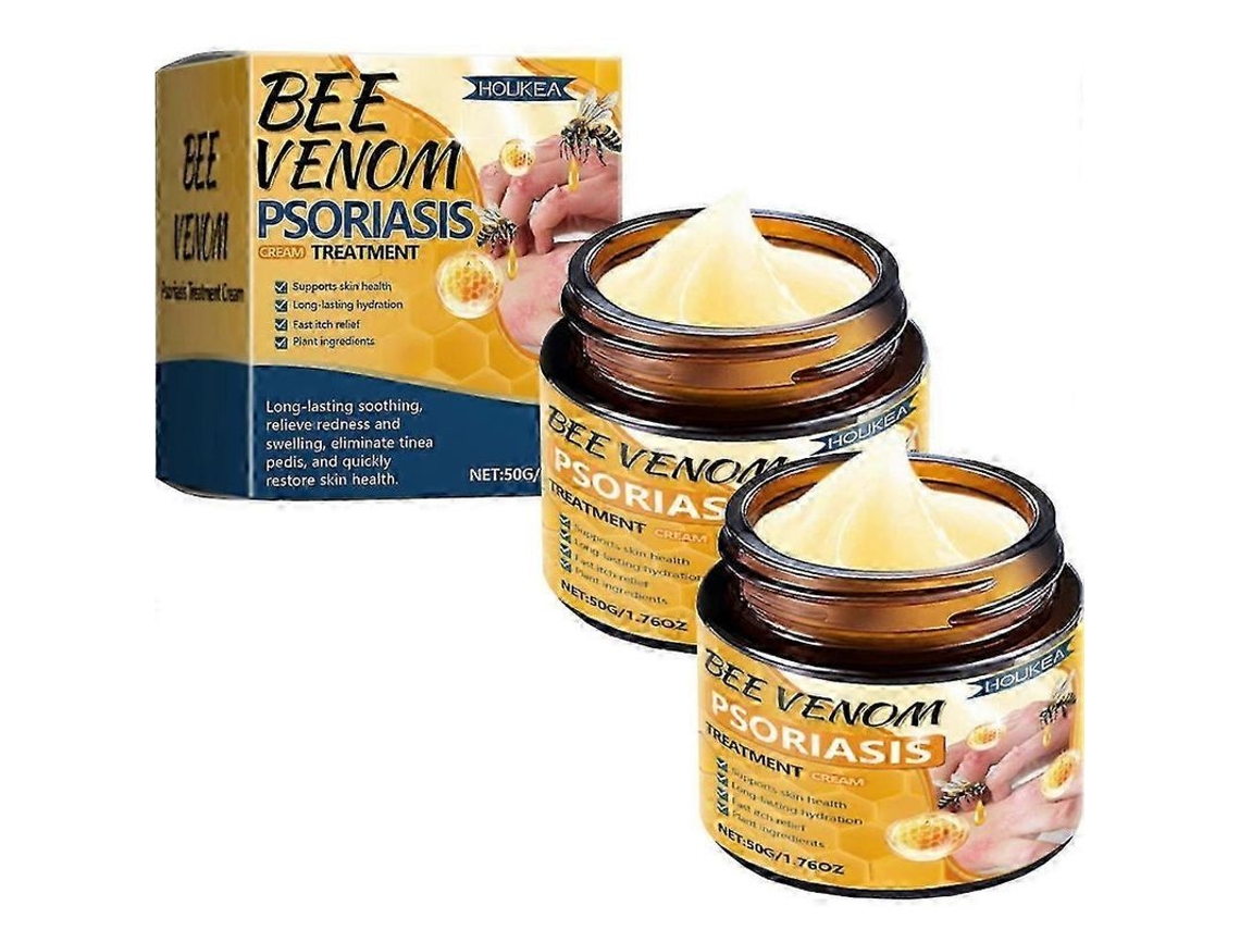 Crema De Veneno De Abeja Para La Psoriasis, Crema Hidratante Y Antiprurito, Alivio Para La Piel, 2 Unidades