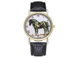 Reloj De Pulsera Unisex Informal De Cuarzo Con Estampado De Caballo Negro, Marca Fashionado.