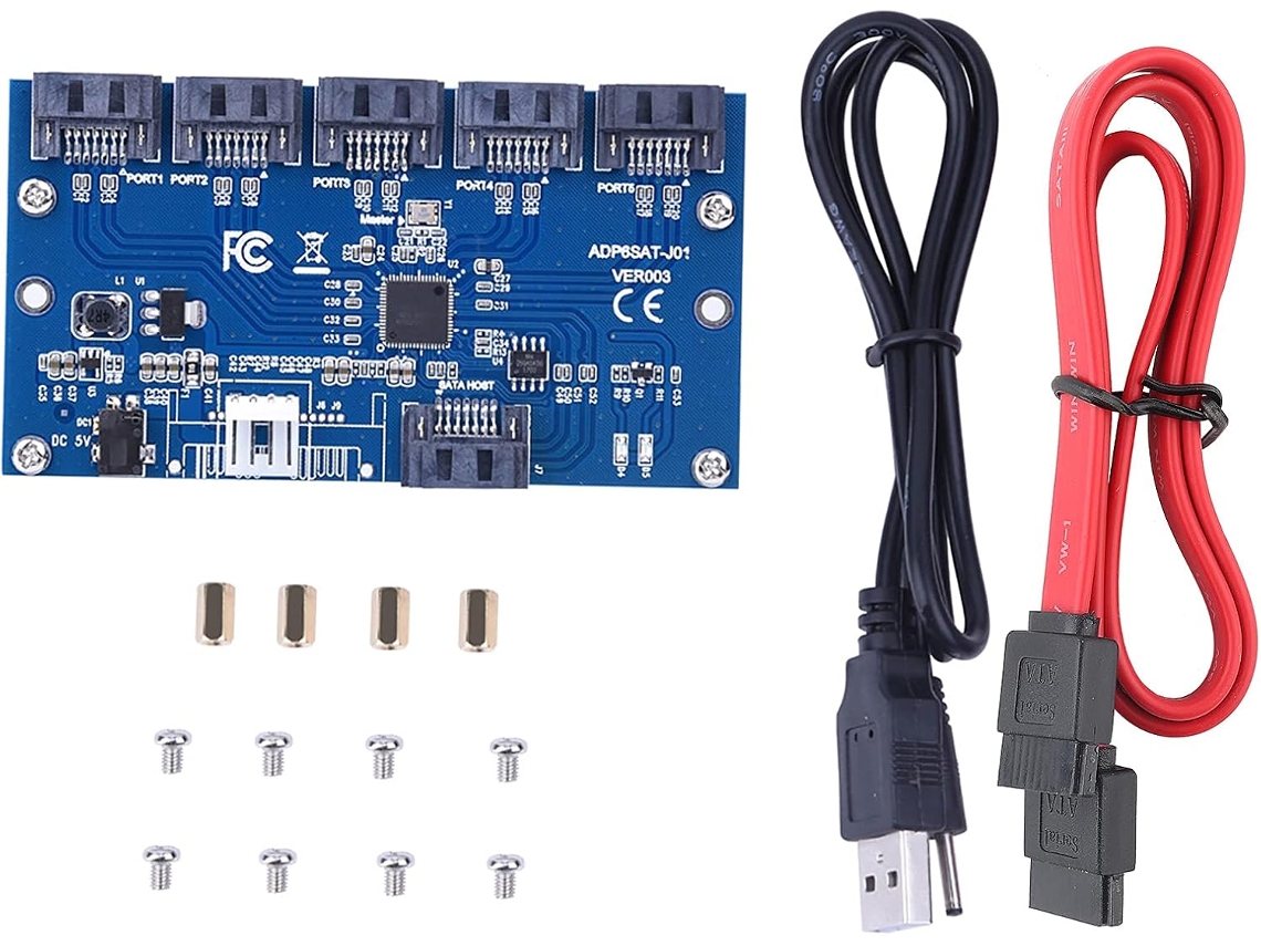 Tarjeta Adaptadora, Convertidor De 1 A 5 Puertos Sata (montaje Multiplicador, Concentrador)